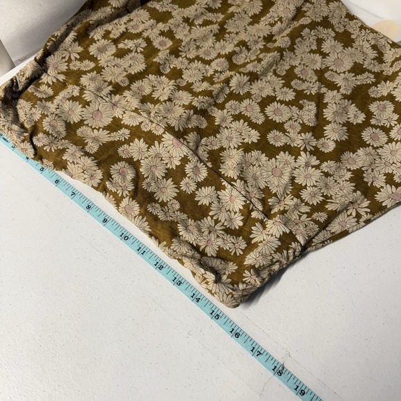 Toad&Co Chaka Skirt Floral Daisies Organic Cotton Blend Mustard Yellow Large - Picture 3 of 11
